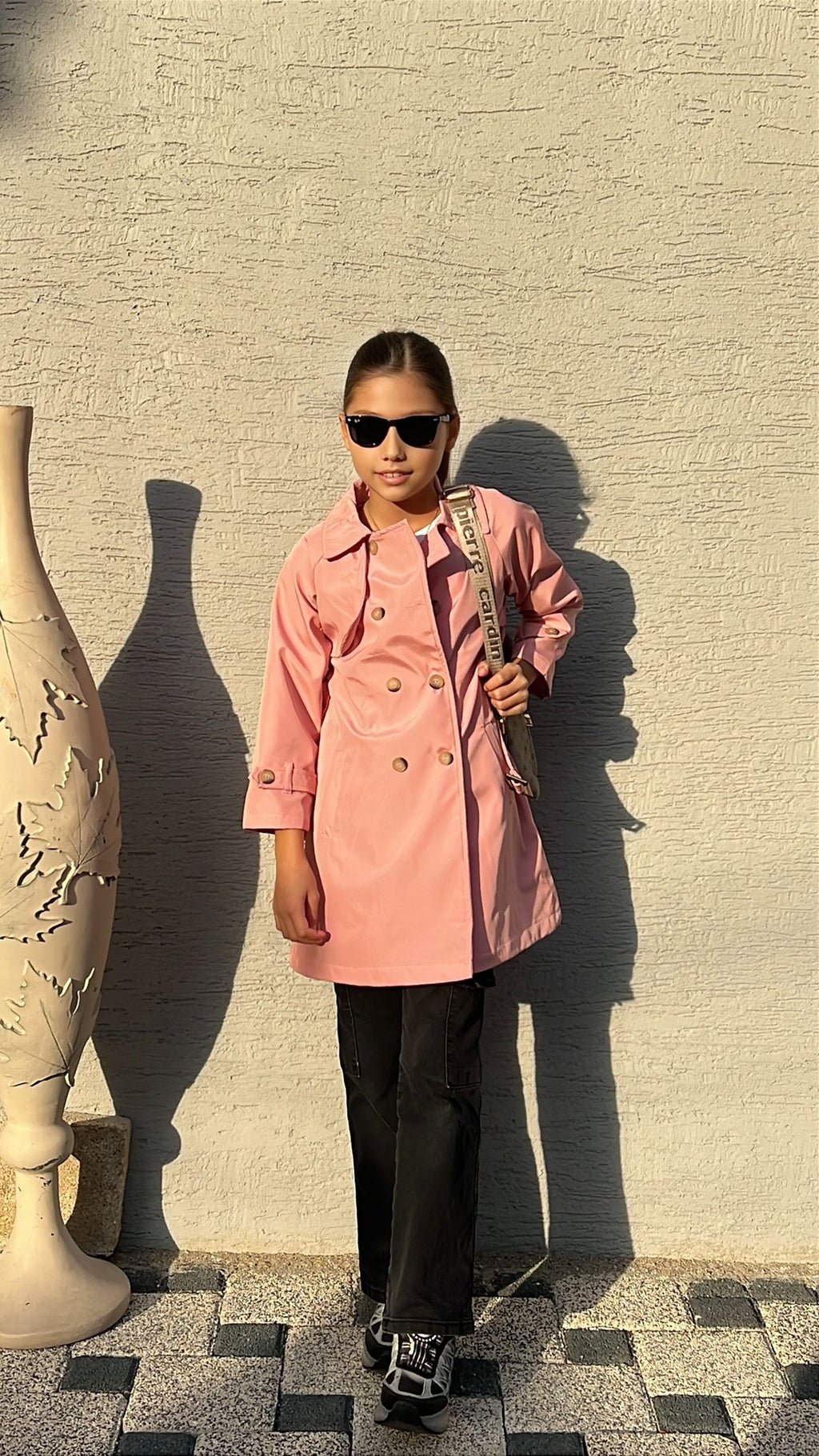 3-12 YAŞ ÇOCUK İÇ ASTARLI DÜĞMELİ ÇİFT CEPLİ VE KEMERLİ BONDED SU GEÇİRMEZ KUMAŞ TRENÇKOT