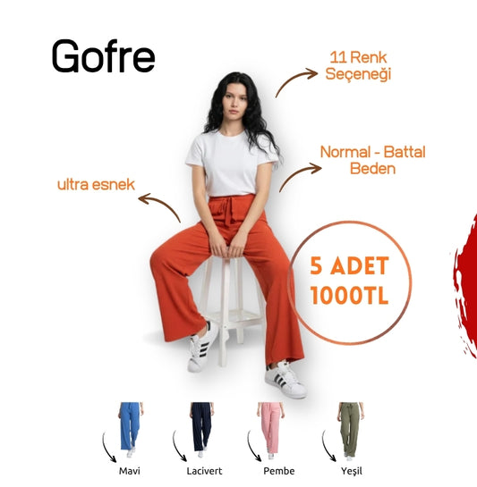 GOFRE ESNEK KUMAŞ PANTOLON