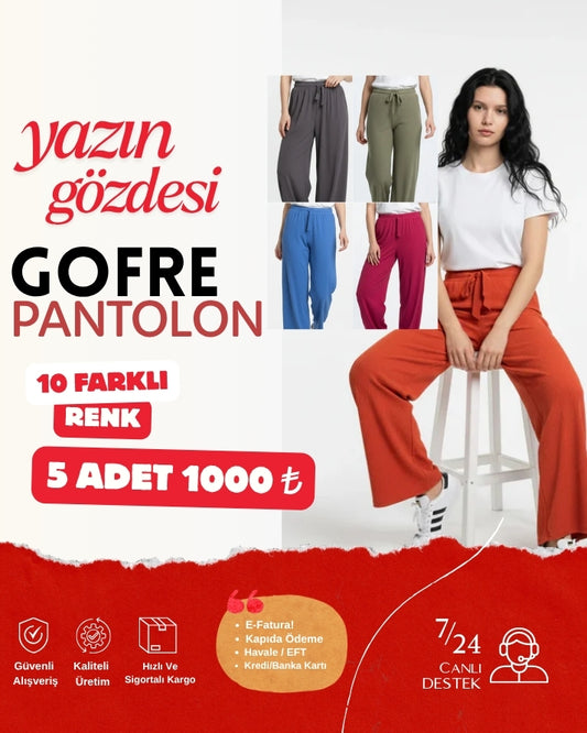 GOFRE ESNEK KUMAŞ PANTOLON
