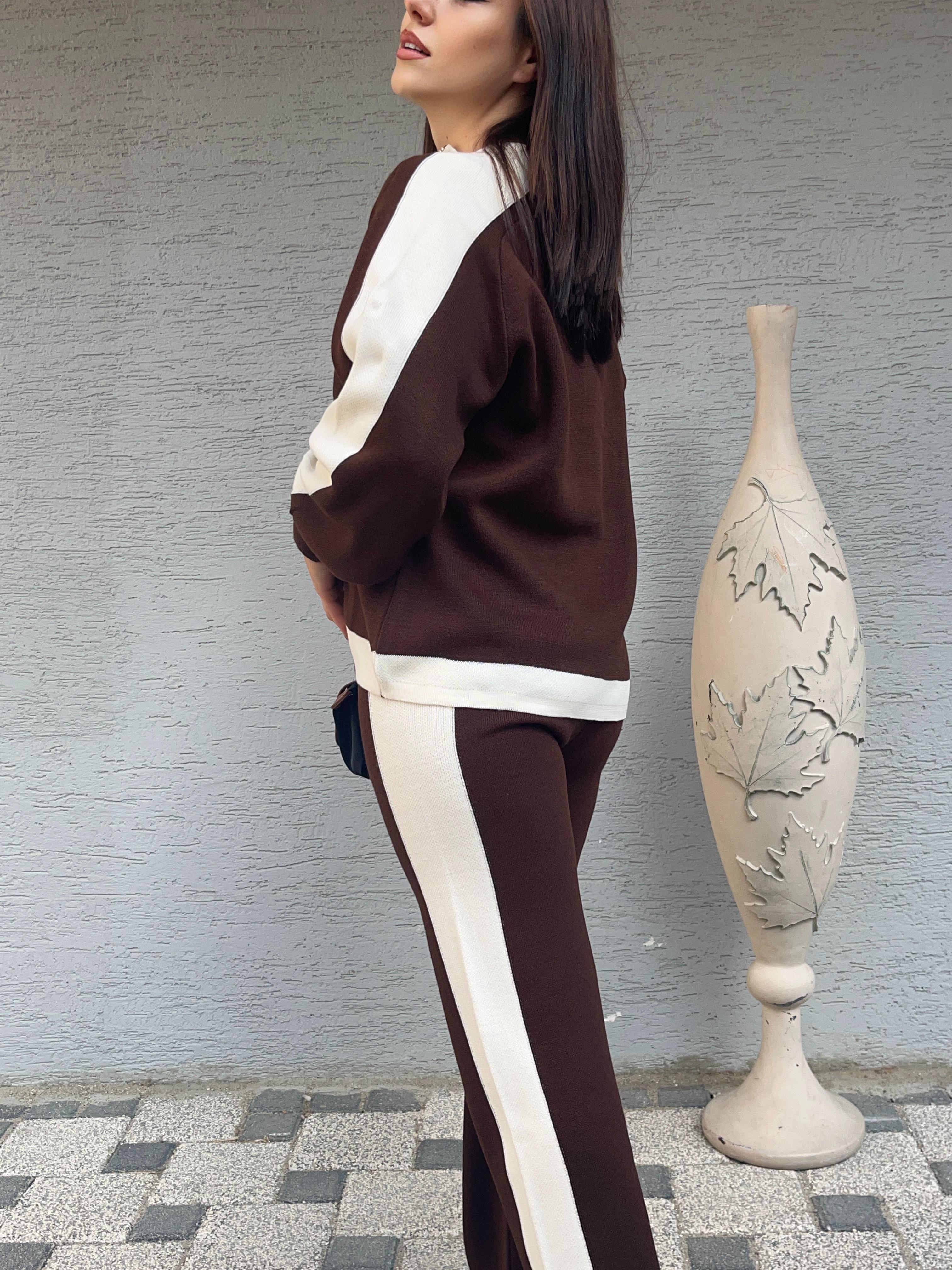 Triko Kumaş Yarıdan Fermuarlı İkili Takım