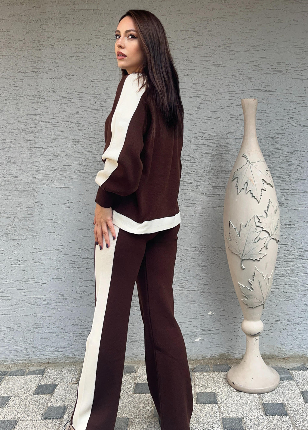 Triko Kumaş Yarıdan Fermuarlı İkili Takım