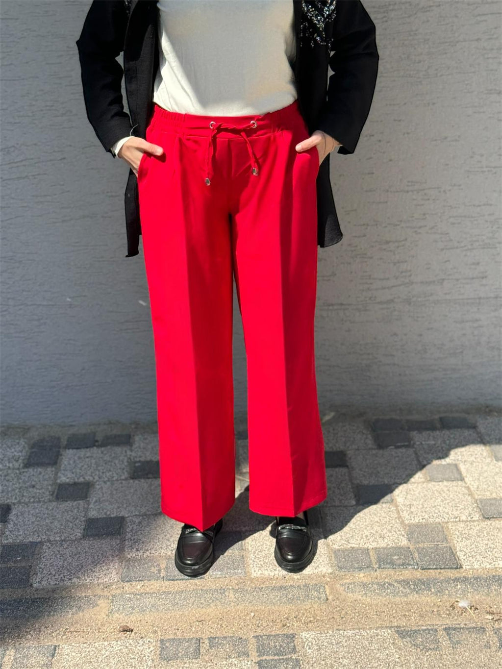 DOUBLE KREP KUMAŞ BOL PAÇA PANTOLON