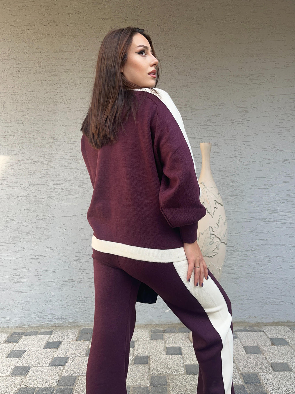 Triko Kumaş Yarıdan Fermuarlı İkili Takım