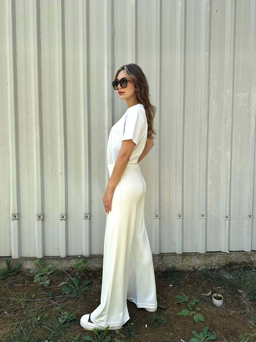 OYSHO KUMAŞ YÜKSEK BEL İSPANYOL PAÇA PANTOLON