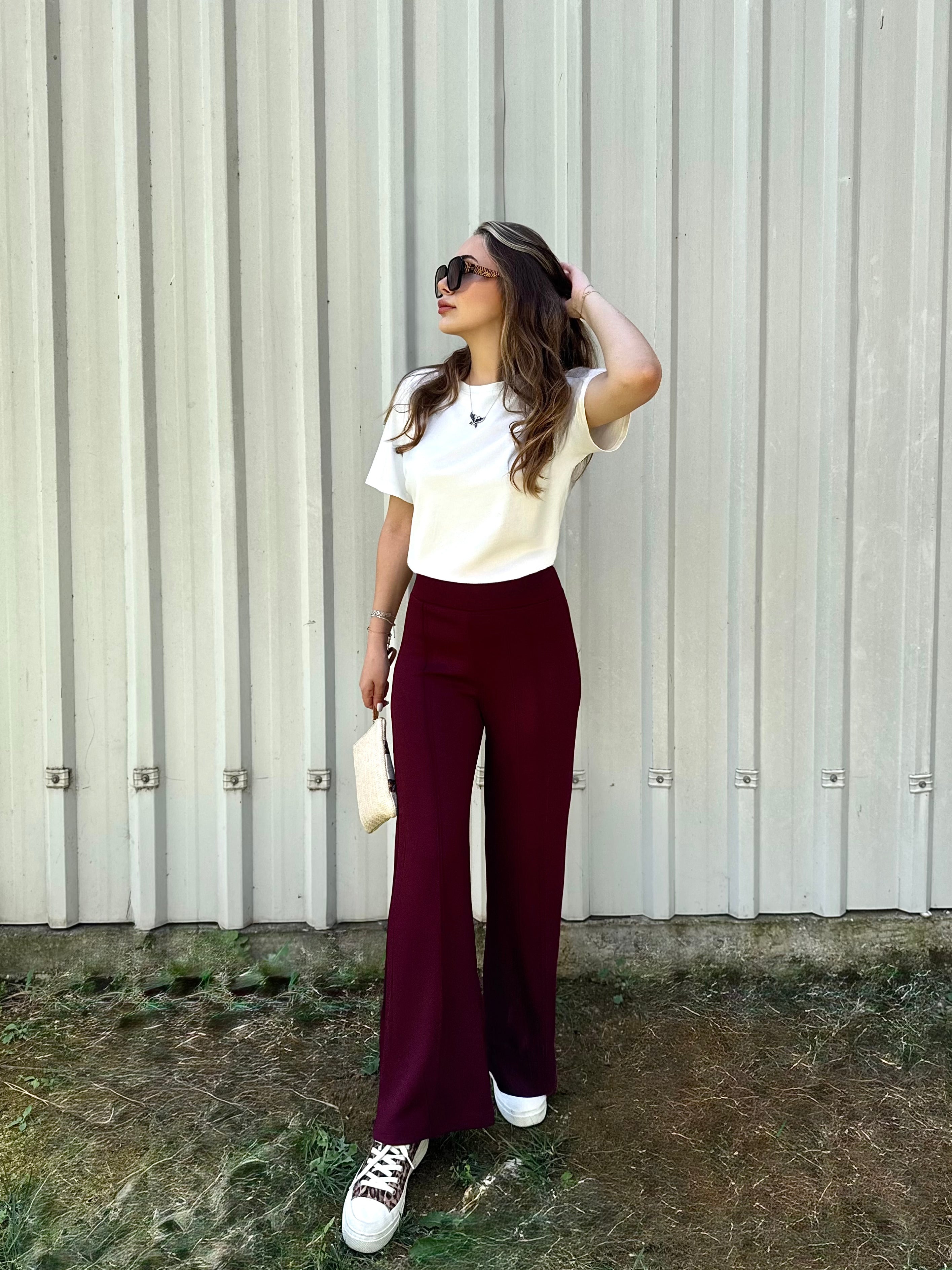 OYSHO KUMAŞ YÜKSEK BEL İSPANYOL PAÇA PANTOLON