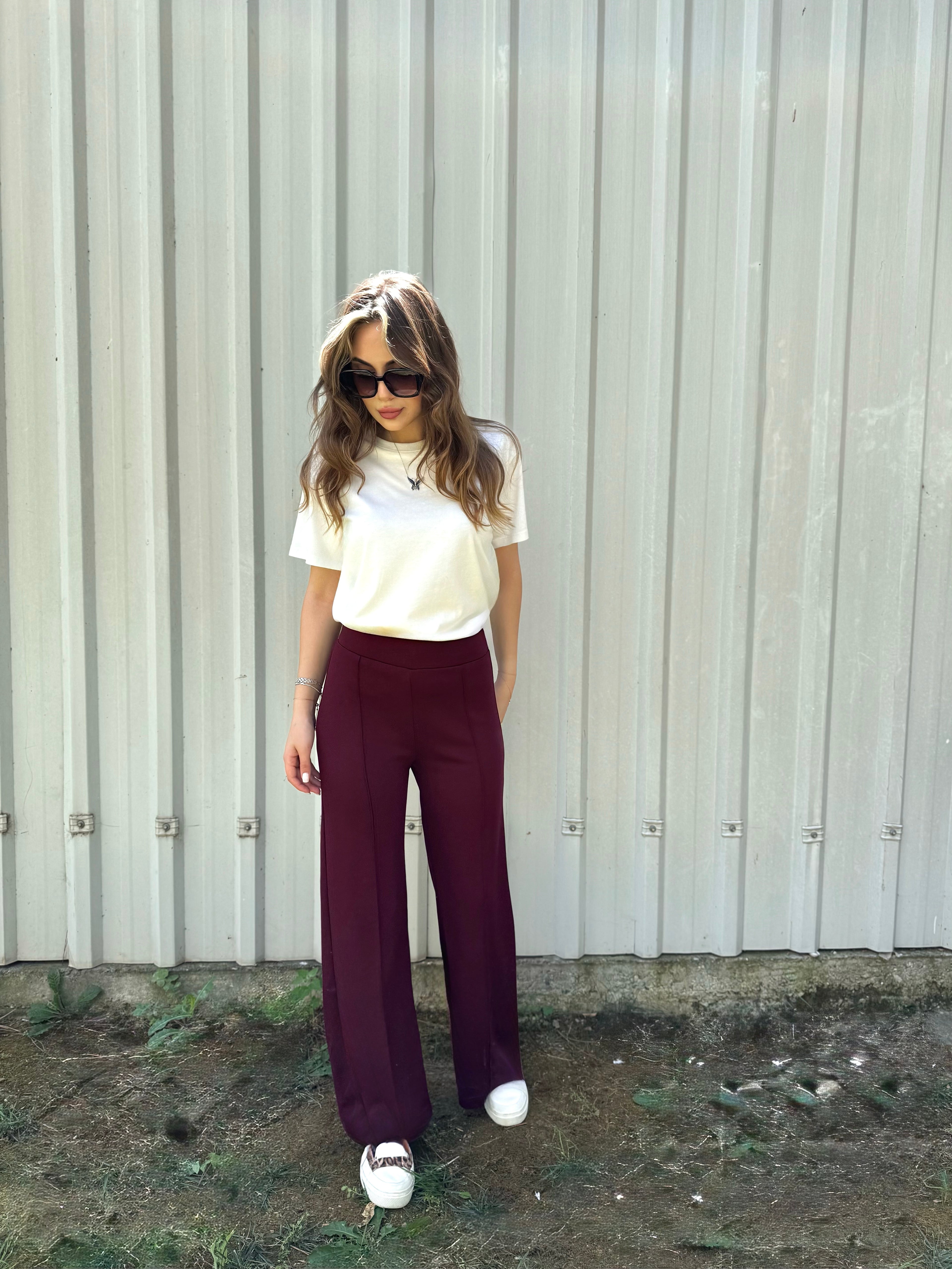 OYSHO KUMAŞ YÜKSEK BEL İSPANYOL PAÇA PANTOLON