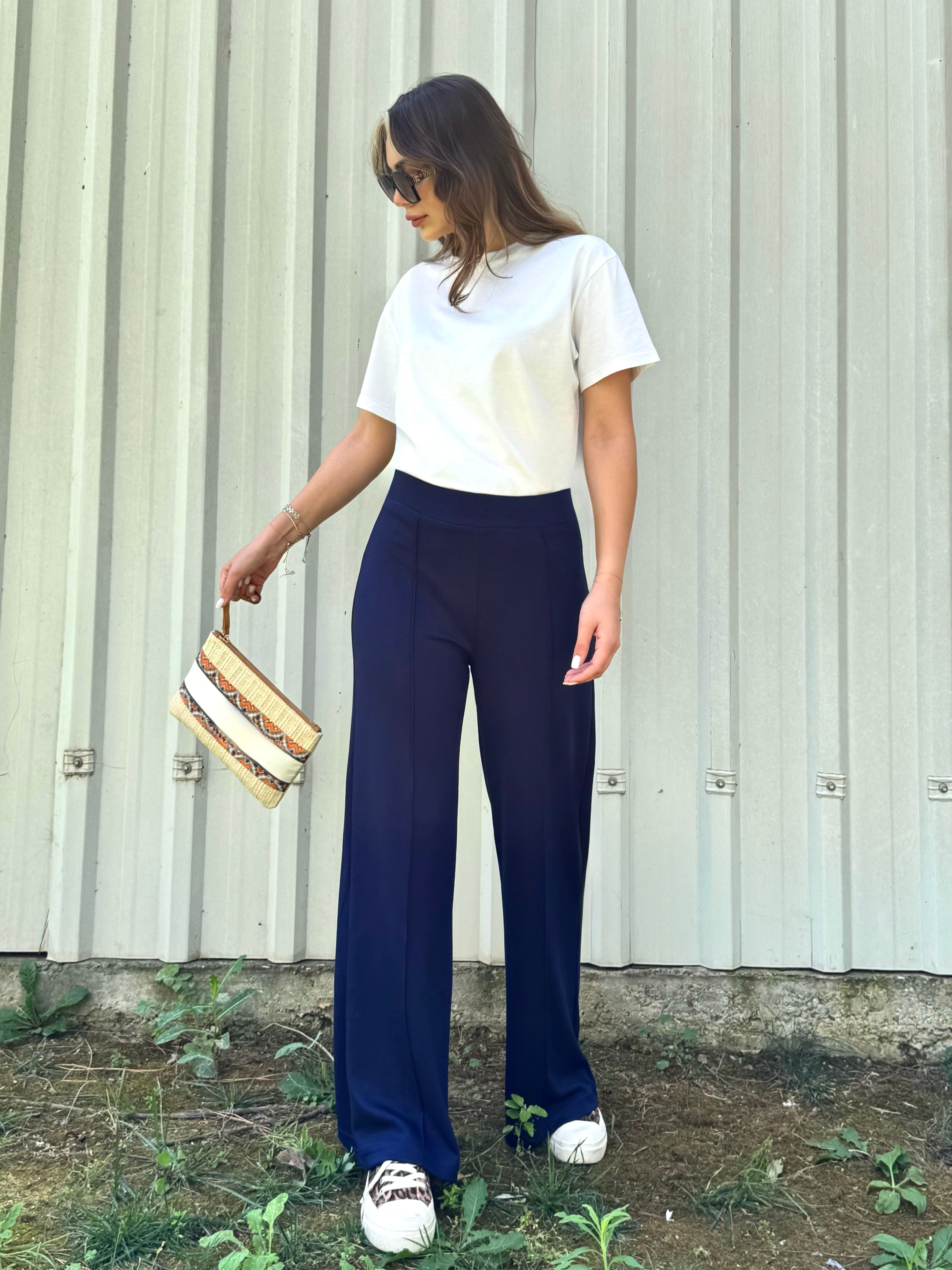 OYSHO KUMAŞ YÜKSEK BEL İSPANYOL PAÇA PANTOLON