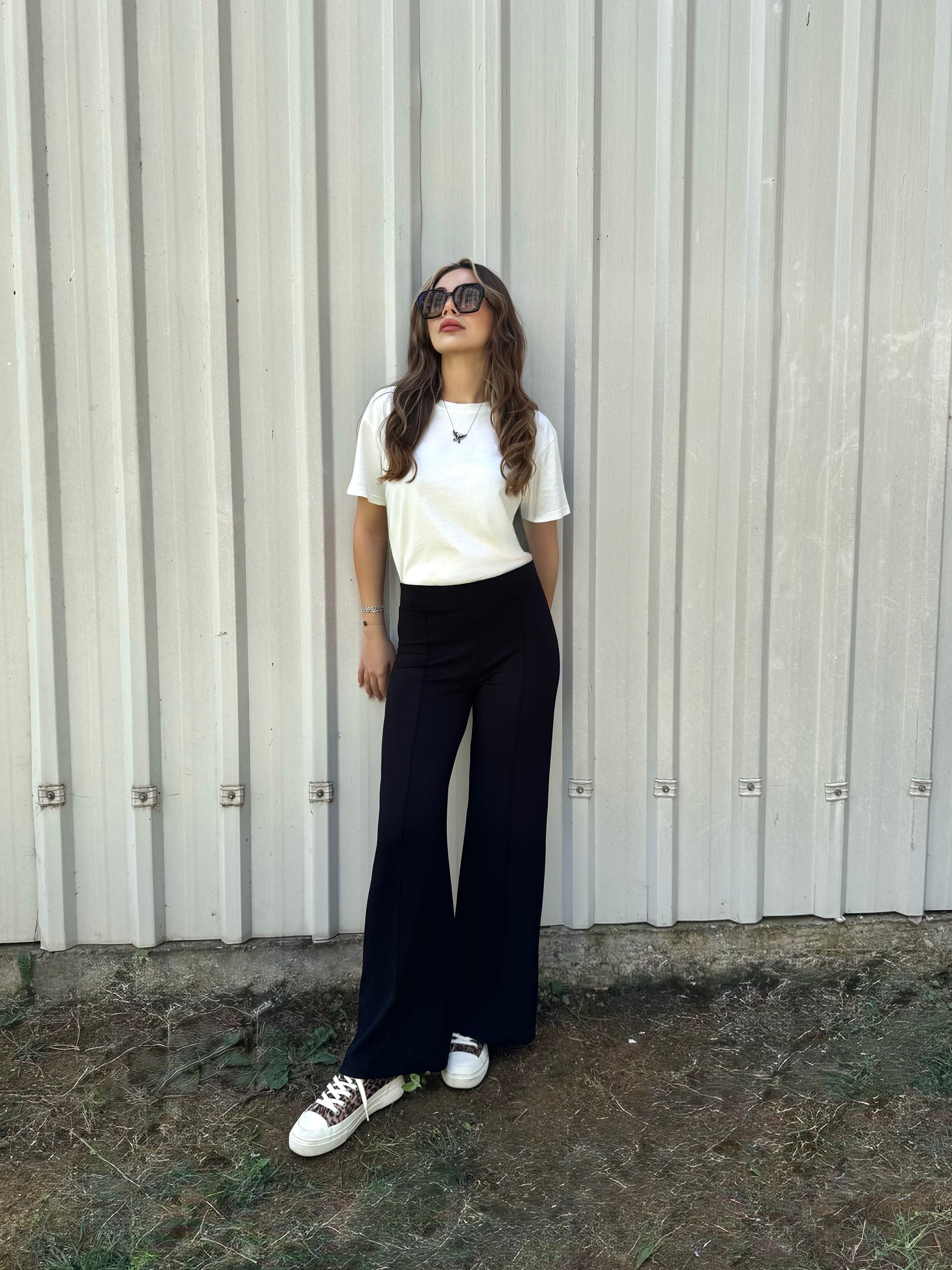 OYSHO KUMAŞ YÜKSEK BEL İSPANYOL PAÇA PANTOLON