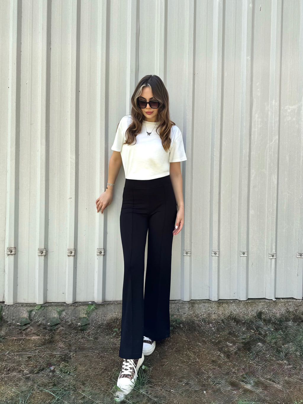 OYSHO KUMAŞ YÜKSEK BEL İSPANYOL PAÇA PANTOLON