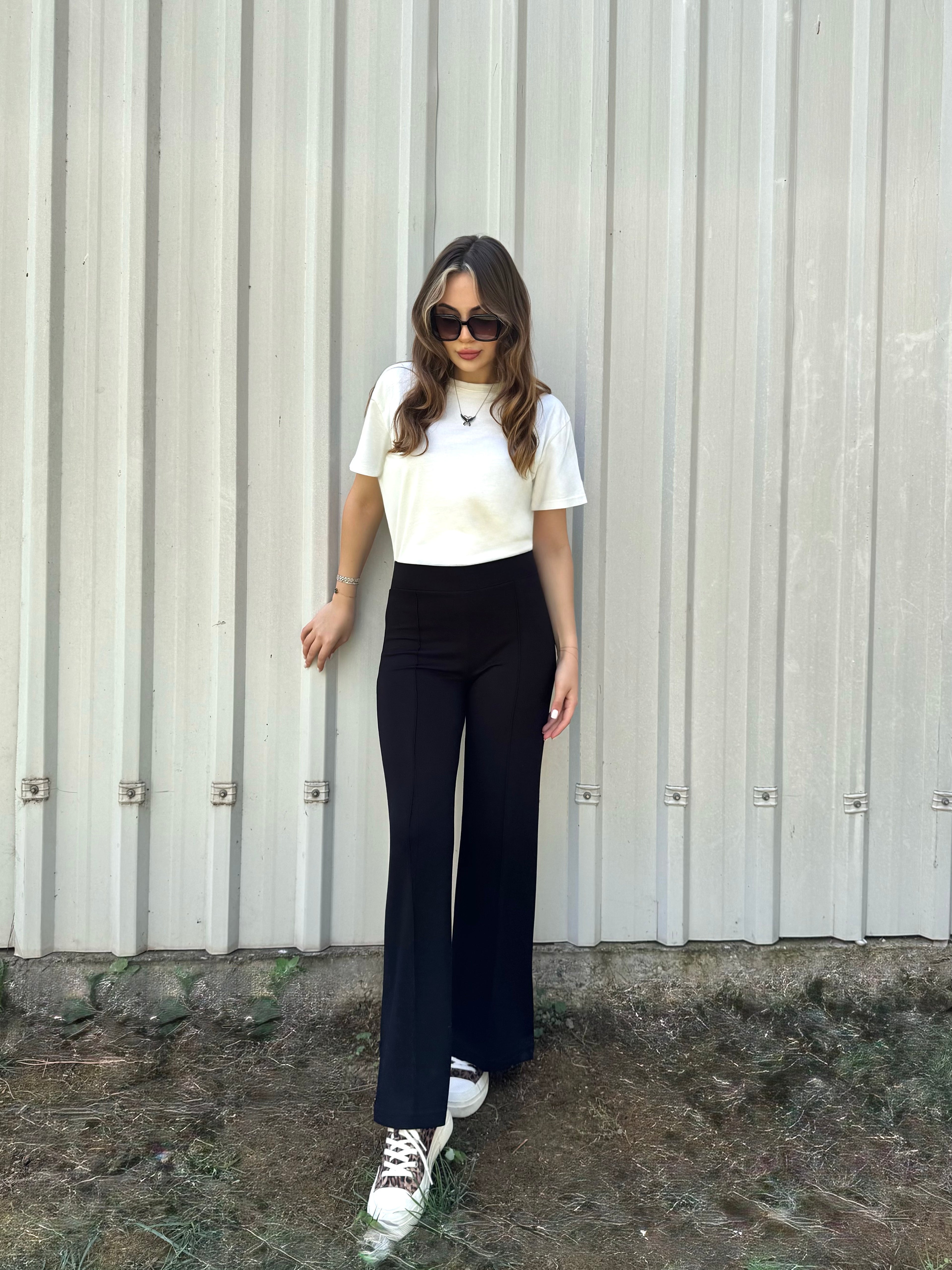 OYSHO KUMAŞ YÜKSEK BEL İSPANYOL PAÇA PANTOLON