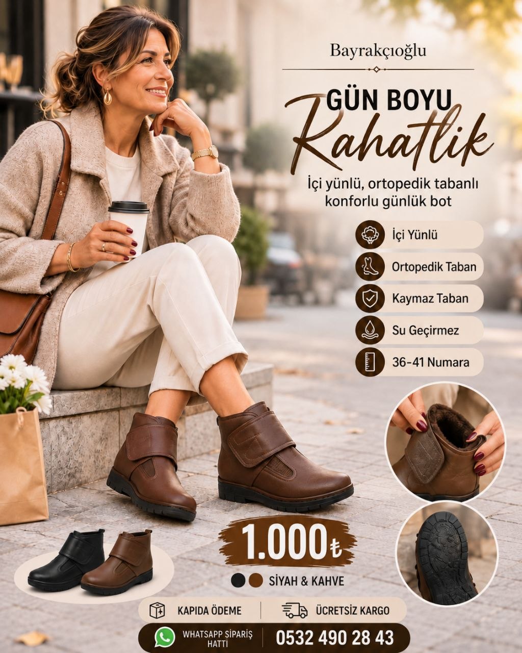 CIRTLI KADIN BOT ESNEK LASTİKLİ YAPI TARAKLI TOPUK DİKENİ AYAKLARA ÖZEL ÜRETİM KIŞLIK BOT