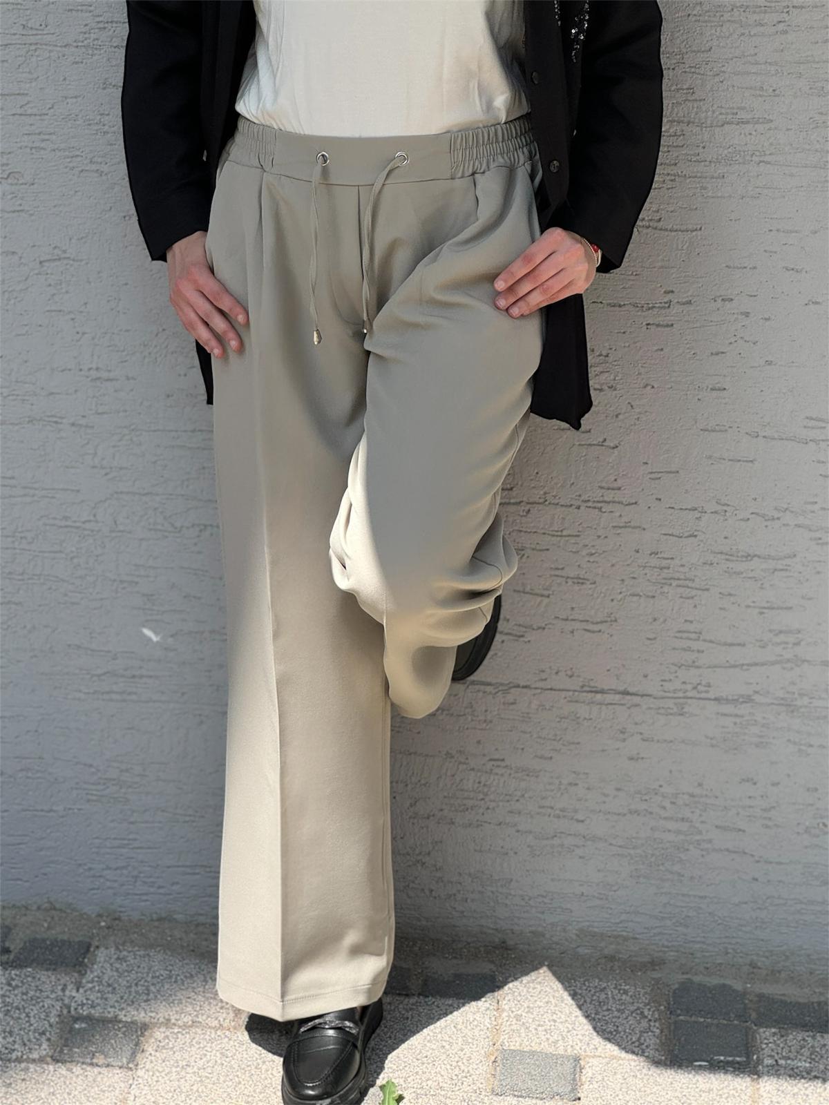 DOUBLE KREP KUMAŞ BOL PAÇA PANTOLON