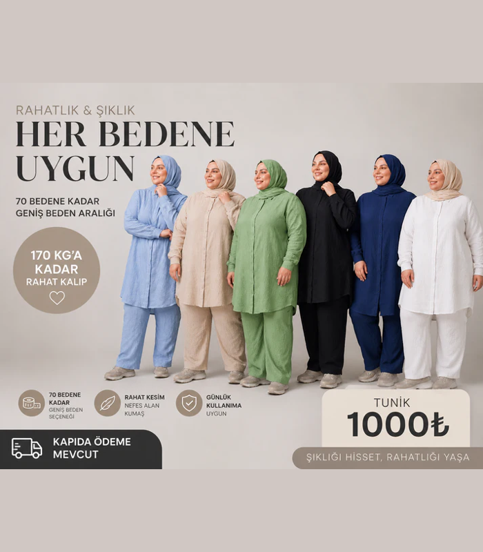 MUSLİN KUMAŞ UZUN DÜĞMELİ TUNİK